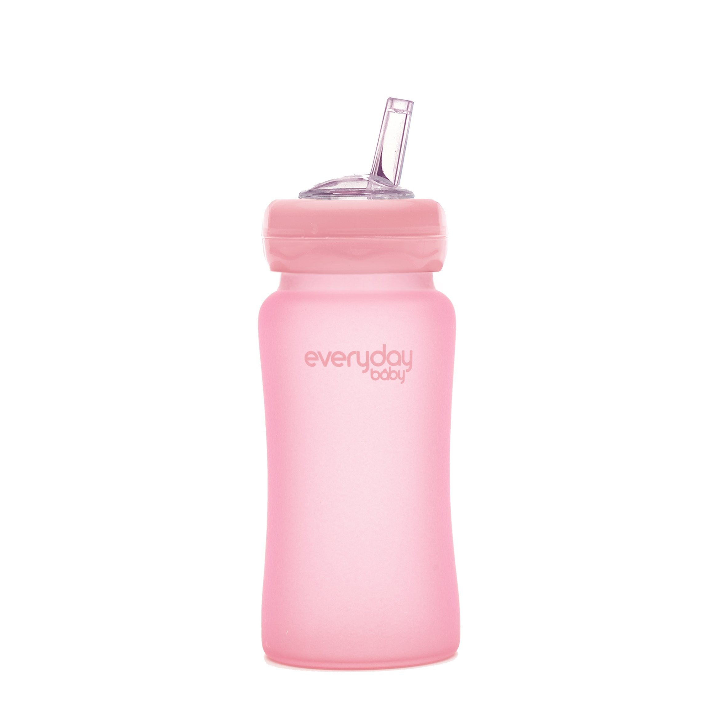 Glasbabyflasche, spülmaschinenfest, 240 ml – mit Strohhalm – Auslaufmodell