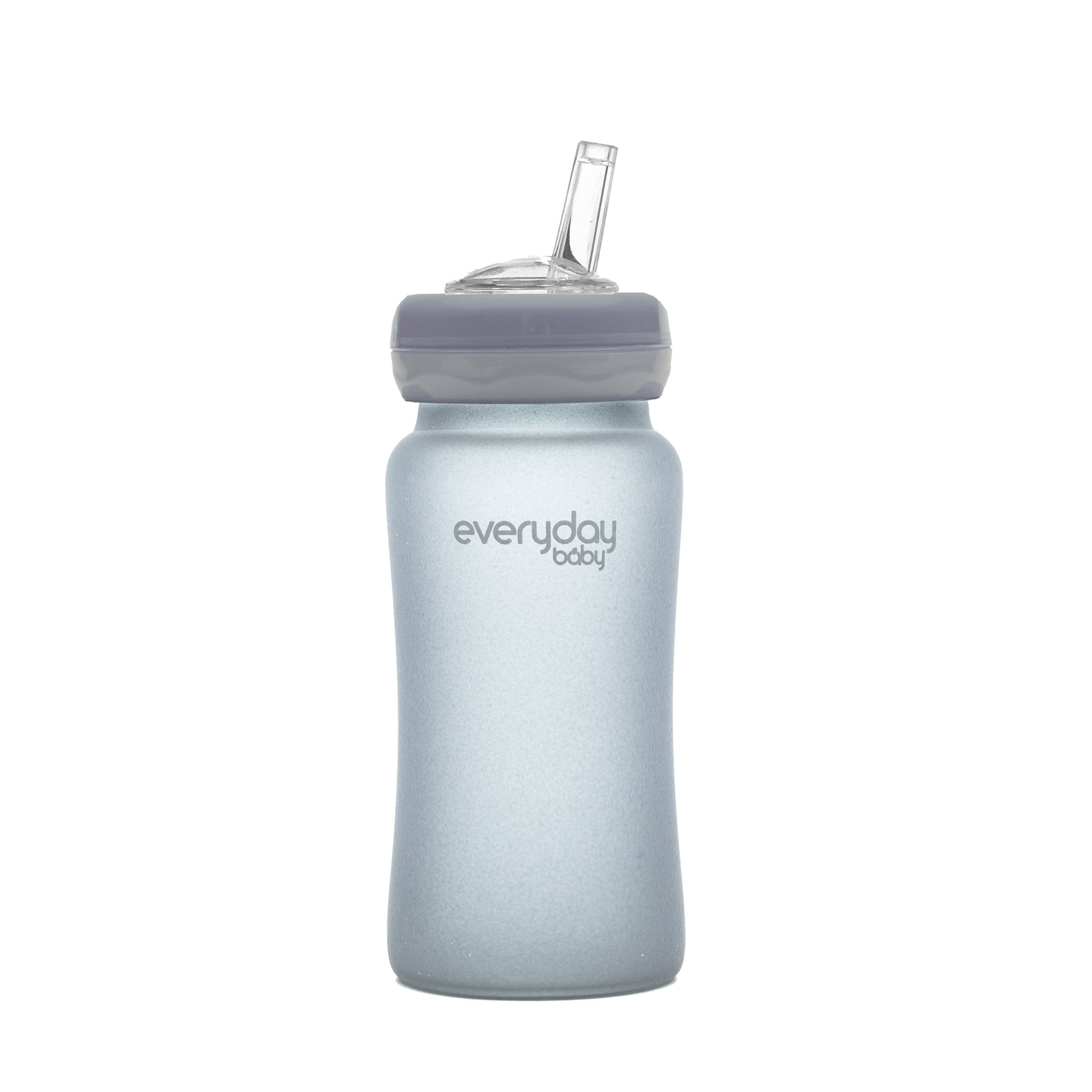 Glasbabyflasche, spülmaschinenfest, 240 ml – mit Strohhalm – Auslaufmodell